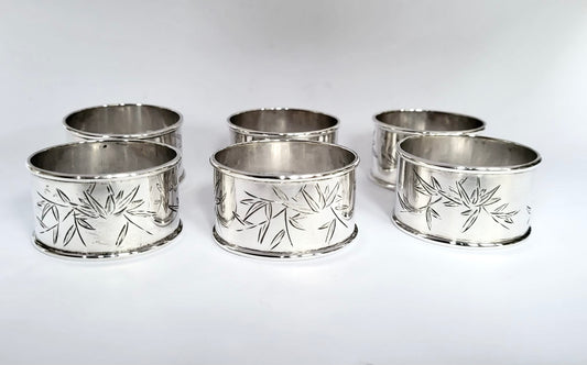 Set of Six Silver Napkin Rings