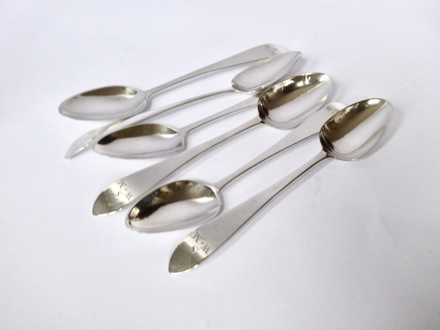 IRISH TAPER HANDLE TEA SPOONS C. 1790