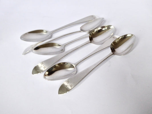 IRISH TAPER HANDLE TEA SPOONS C. 1790