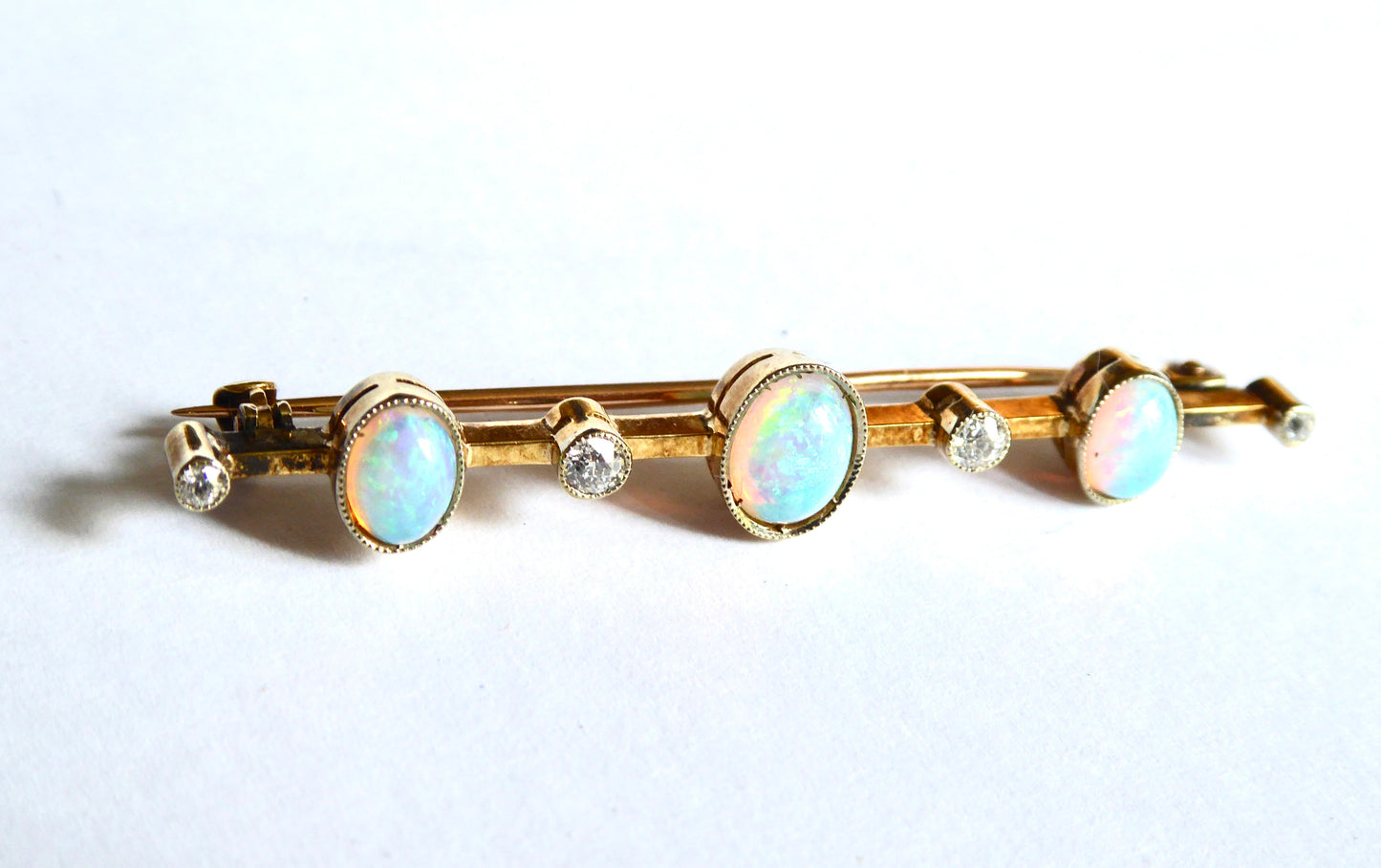 Antique Opal & Diamond Brooch