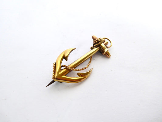15ct. Gold Anchor Brooch