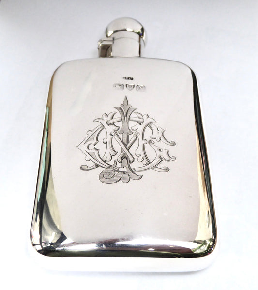 Victorian Silver Hip Flask 1896