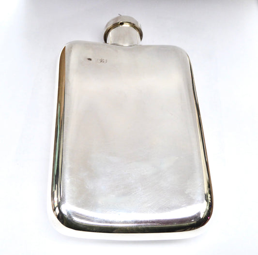 Large Silver Hip Flask 1888