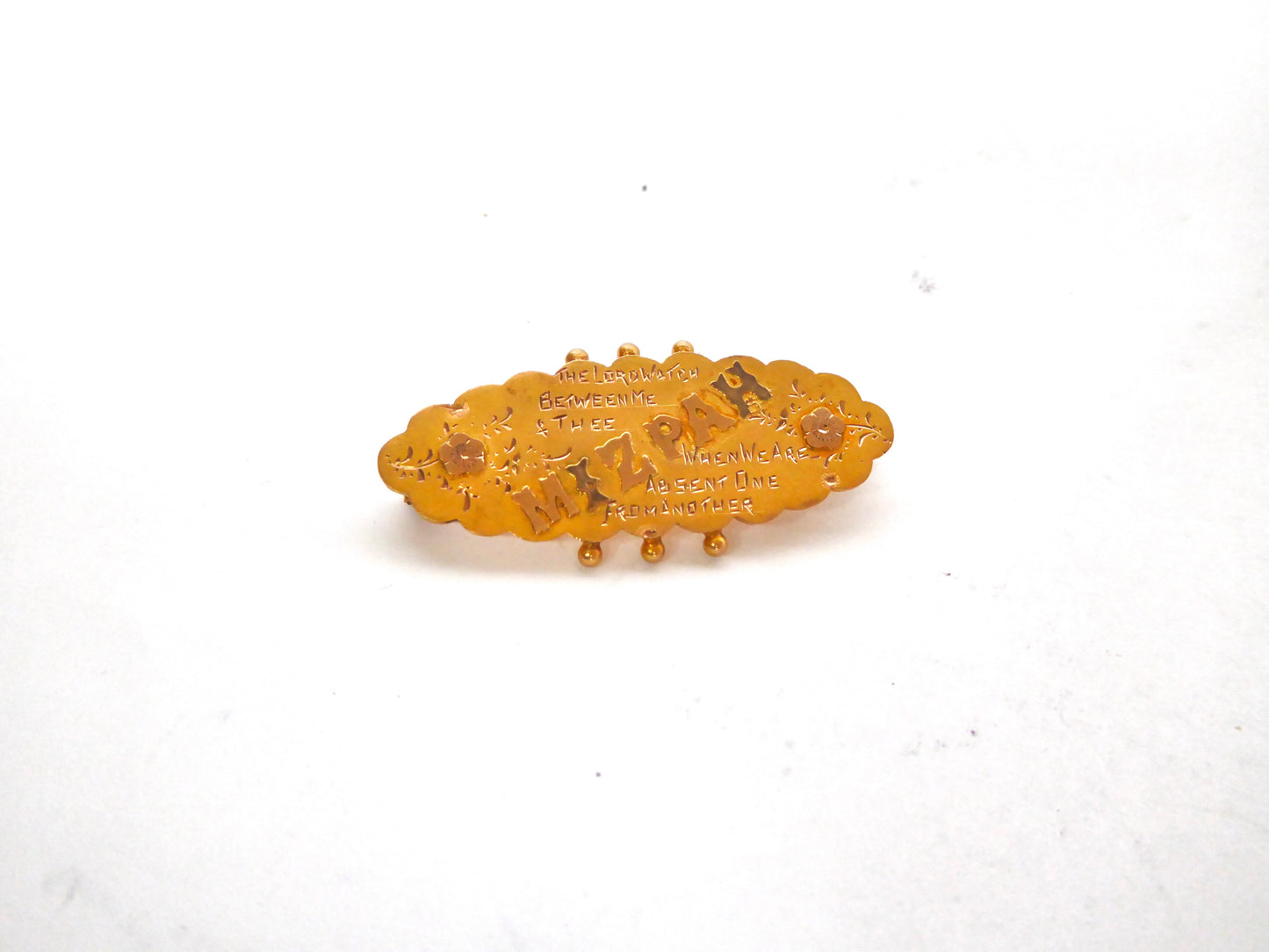 Victorian Gold Mizpah Brooch