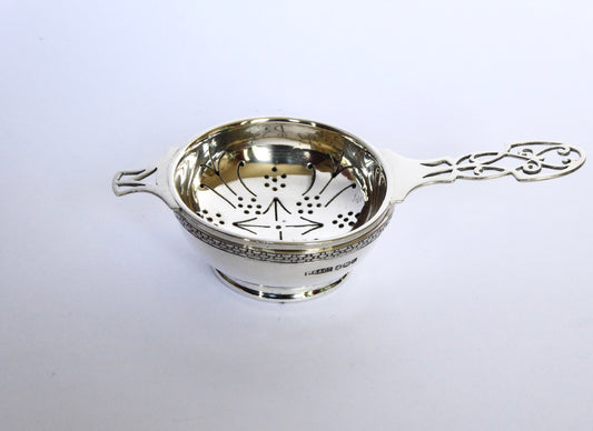 Silver Tea Strainer on Stand 1929/30