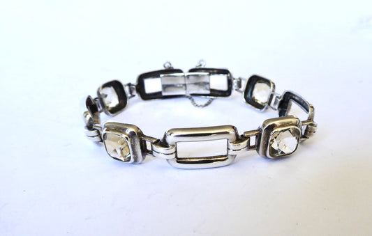 Silver Bracelet with Citrines