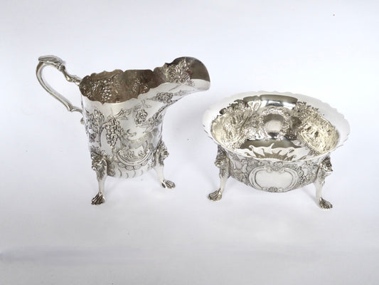 Irish Silver Milk Jug & Sugar Bowl