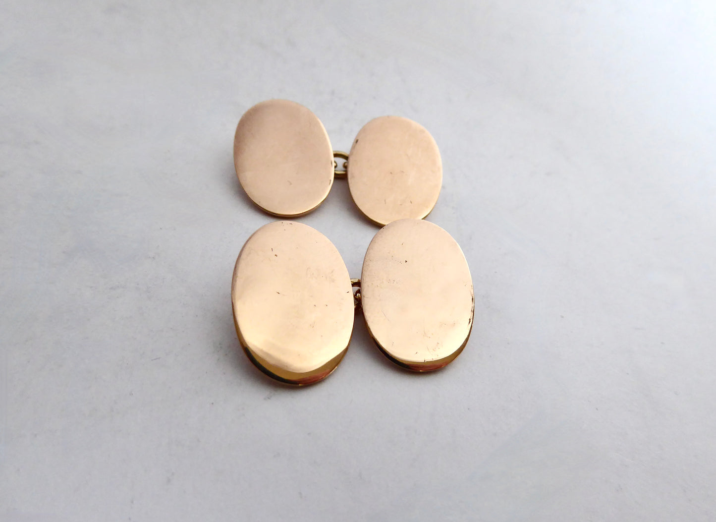 Pair of Plain 9ct. Gold Cuff Links 1907