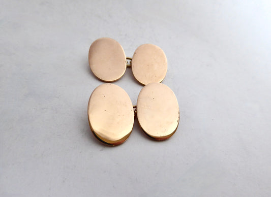 Pair of Plain 9ct. Gold Cuff Links 1907