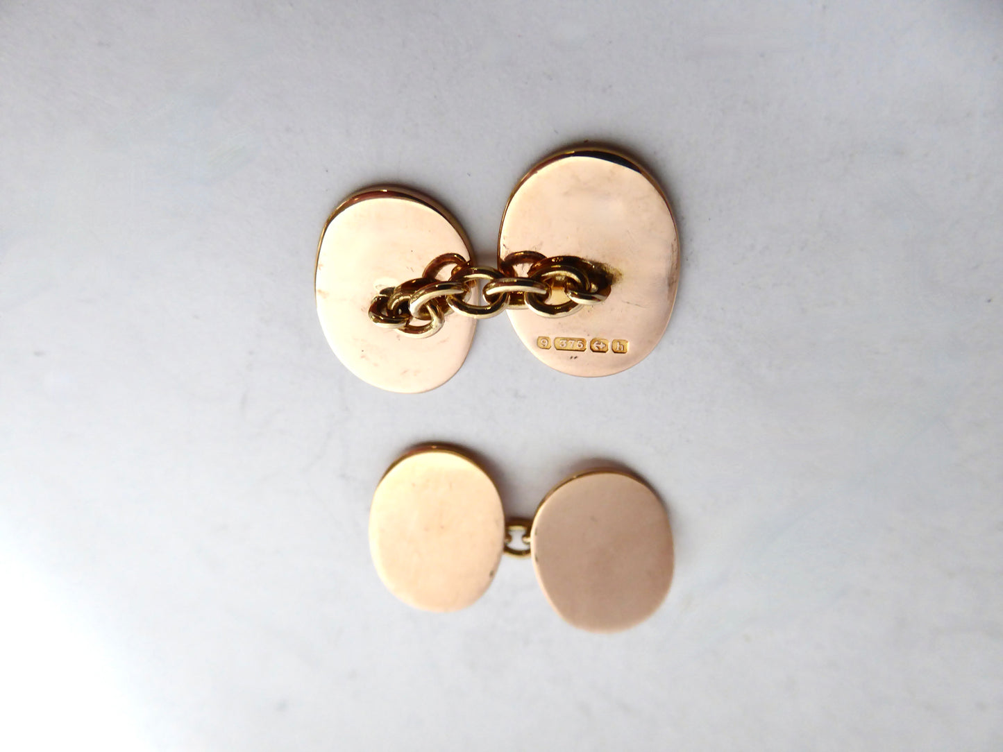 Pair of Plain 9ct. Gold Cuff Links 1907