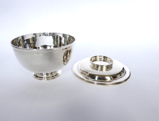 Heavy Silver Bowl & Cover 1930