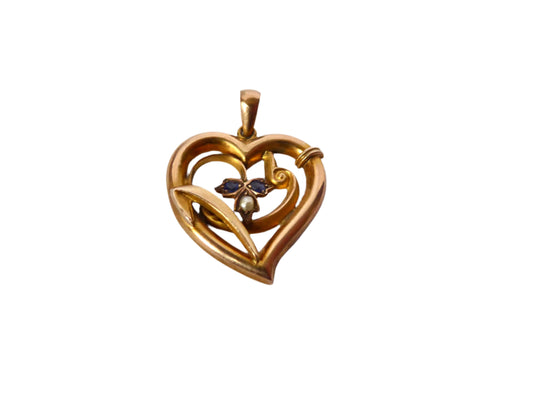 Sapphire and Pearl Pendant