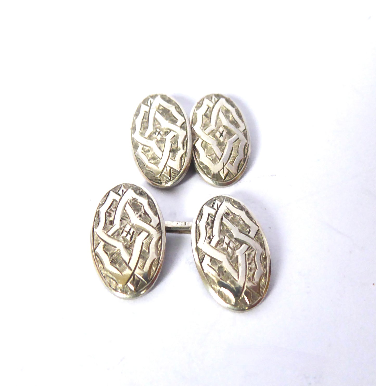 Antique Silver Cuff Links 1893