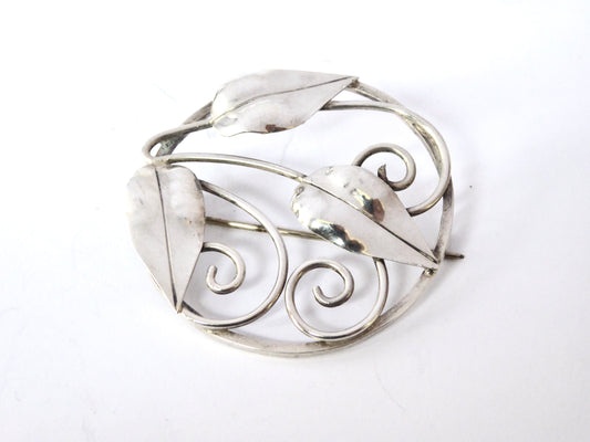 Antique Circular Silver Brooch