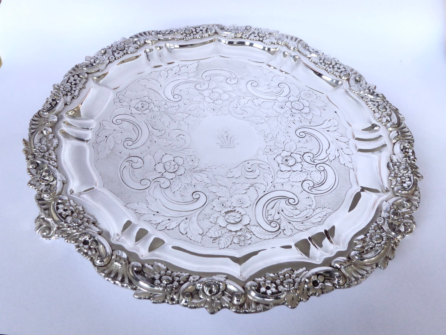 Sheffield Plated Trays - Butler Crest C.1820