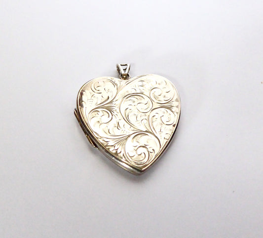 large Silver Heart Locket 1975