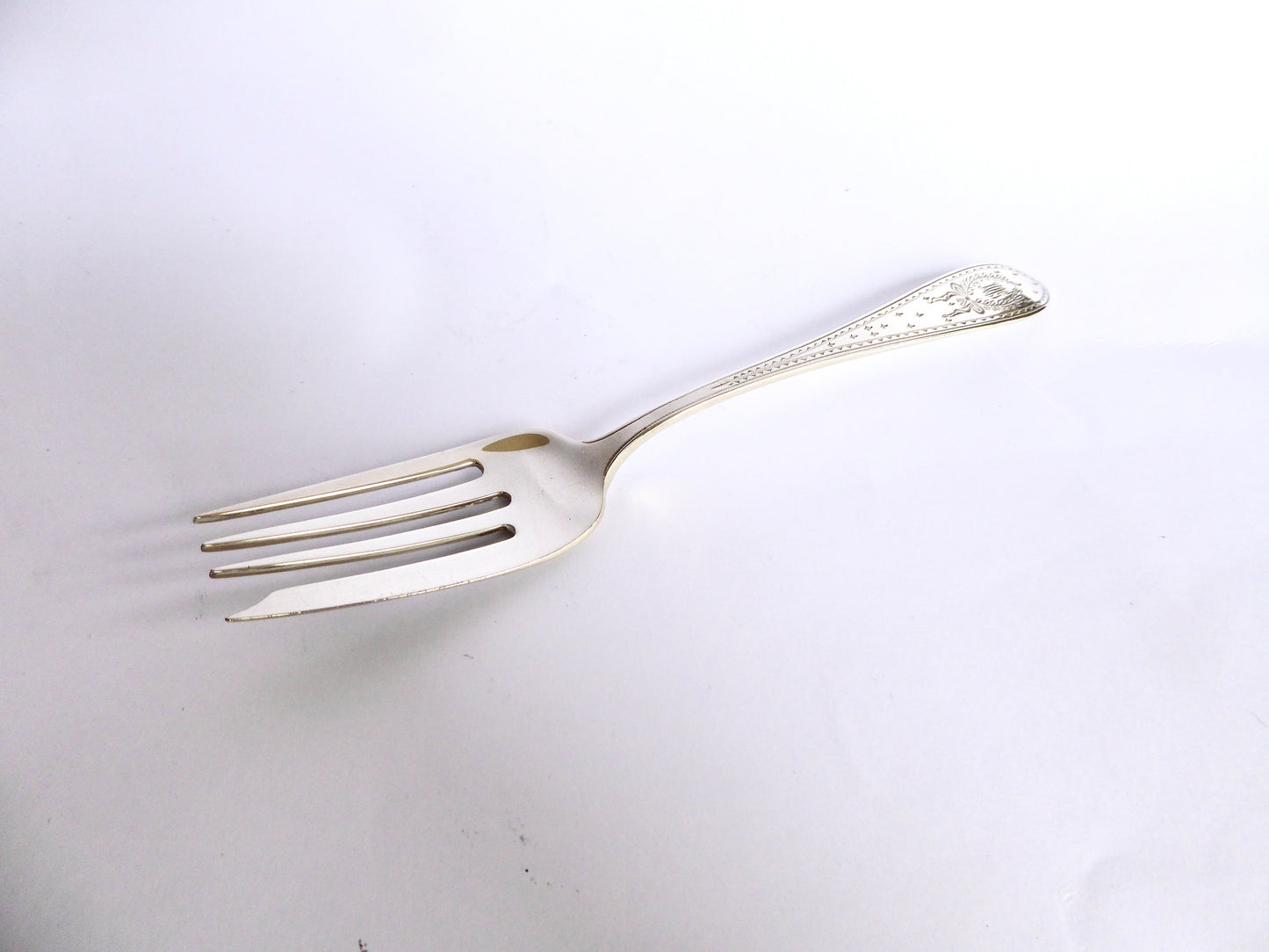 Bright Cut Silver Serving Fork
