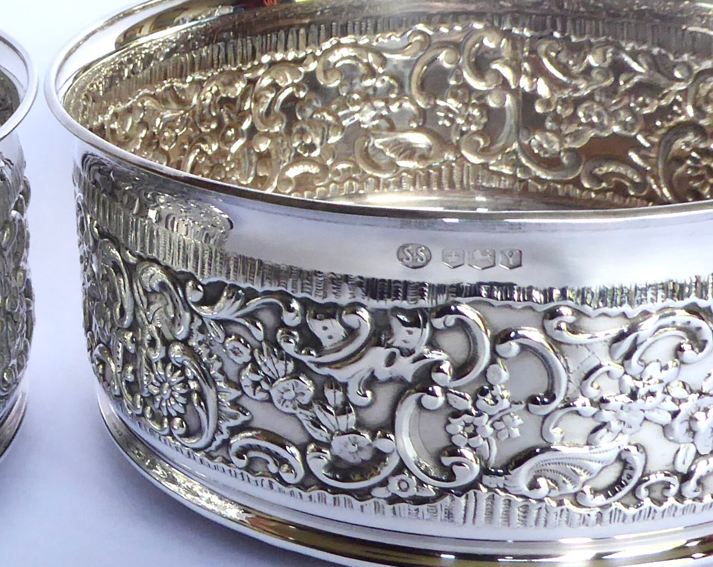 Pair of Large Silver Coasters 1966