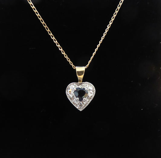Sapphire Heart Pendant