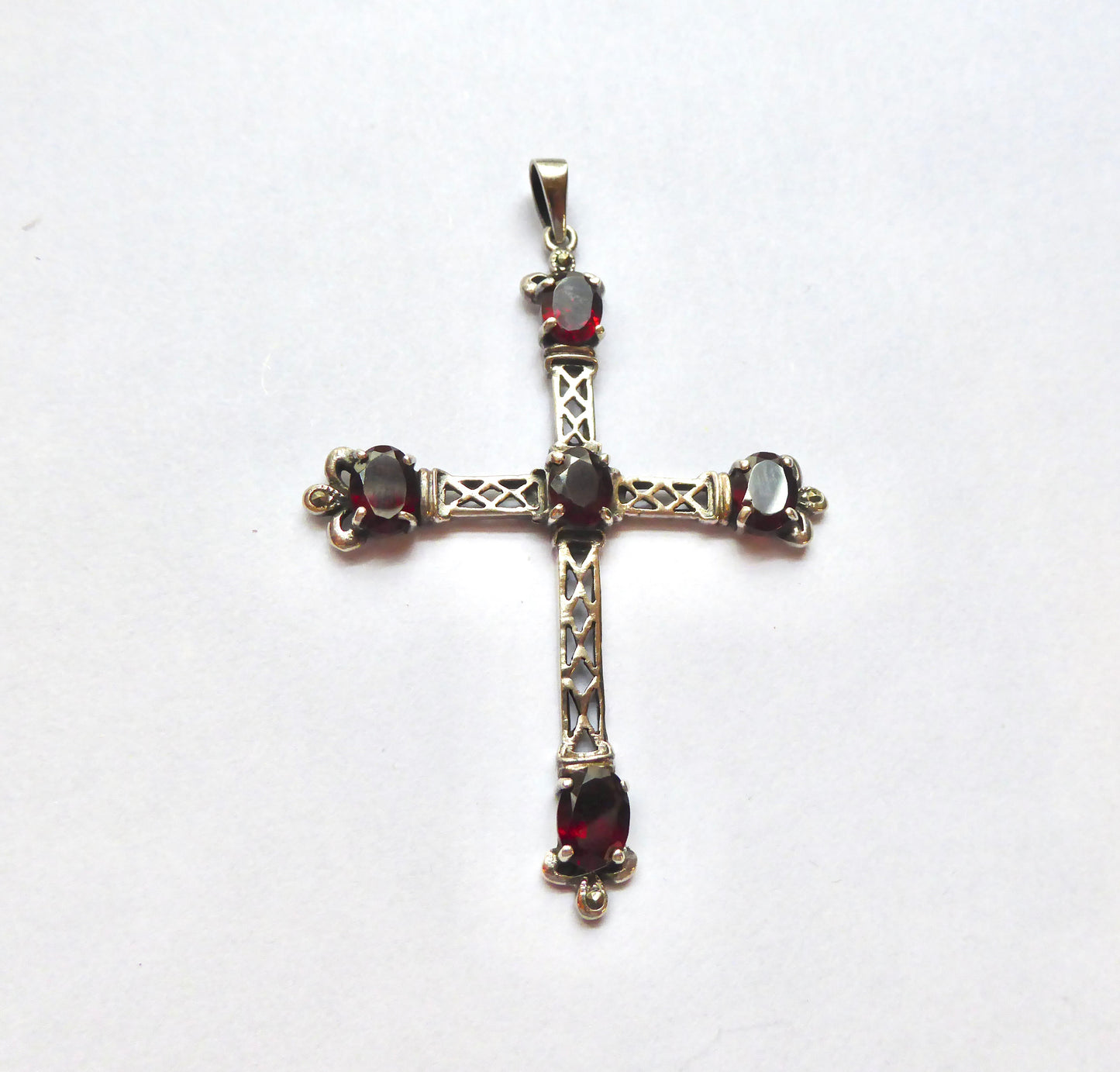 Silver and Garnet Cross