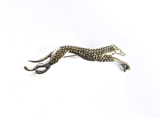 Marcasite Greyhound Brooch