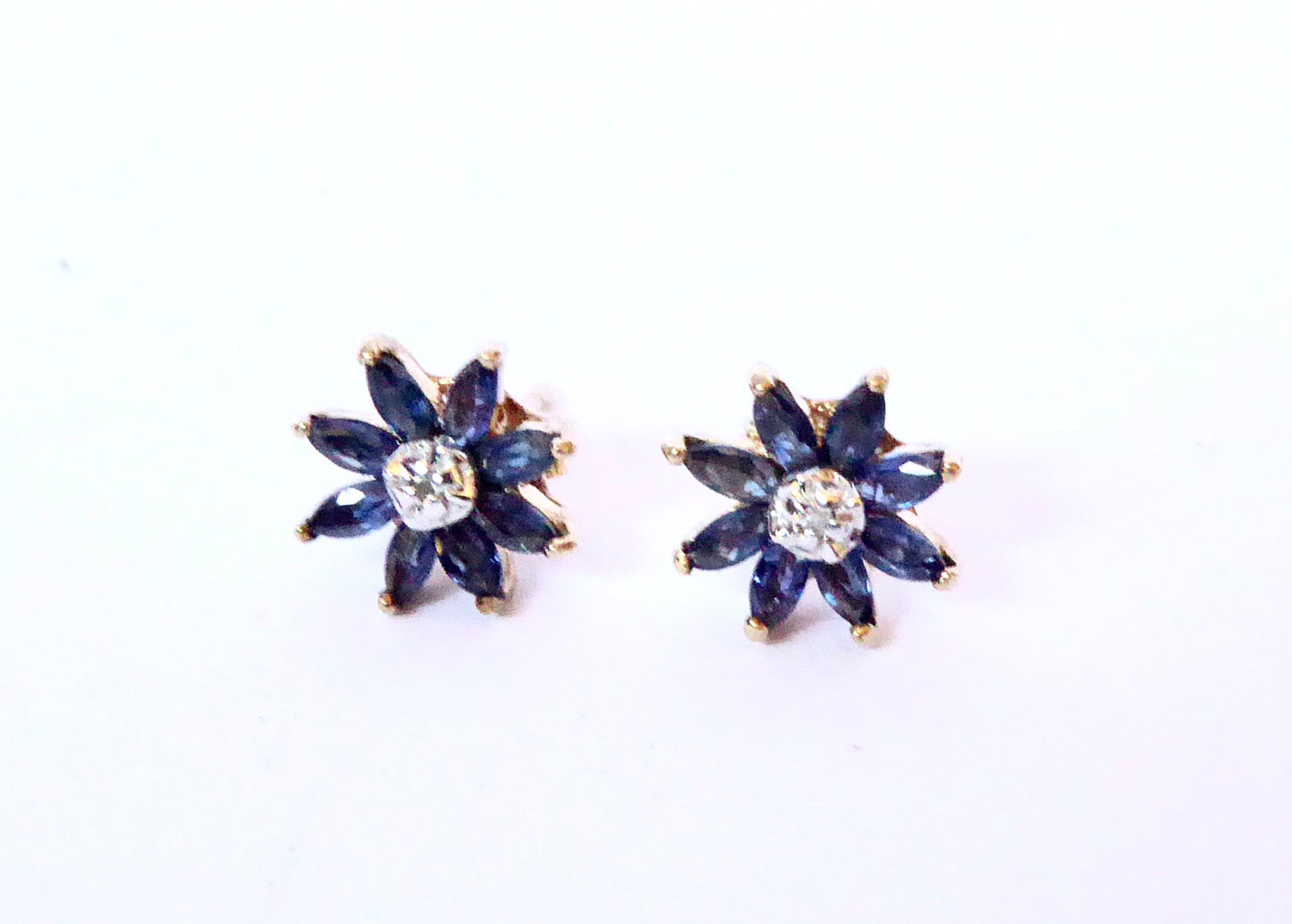 Sapphire Cluster Earrings