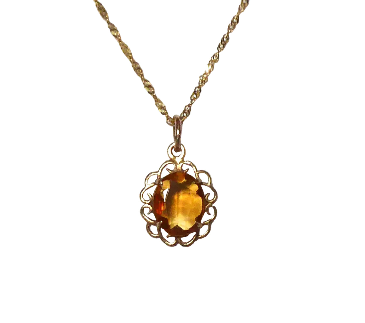9ct. Citrine Pendant