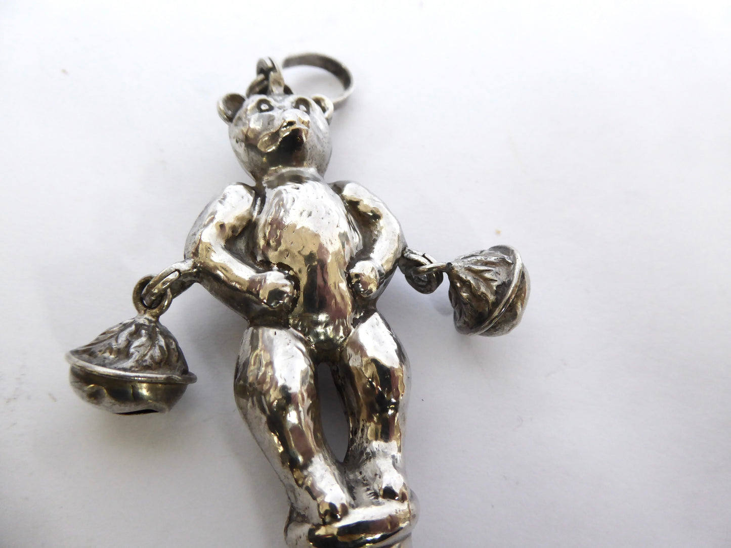 Silver Teddy Bear Rattle 1949