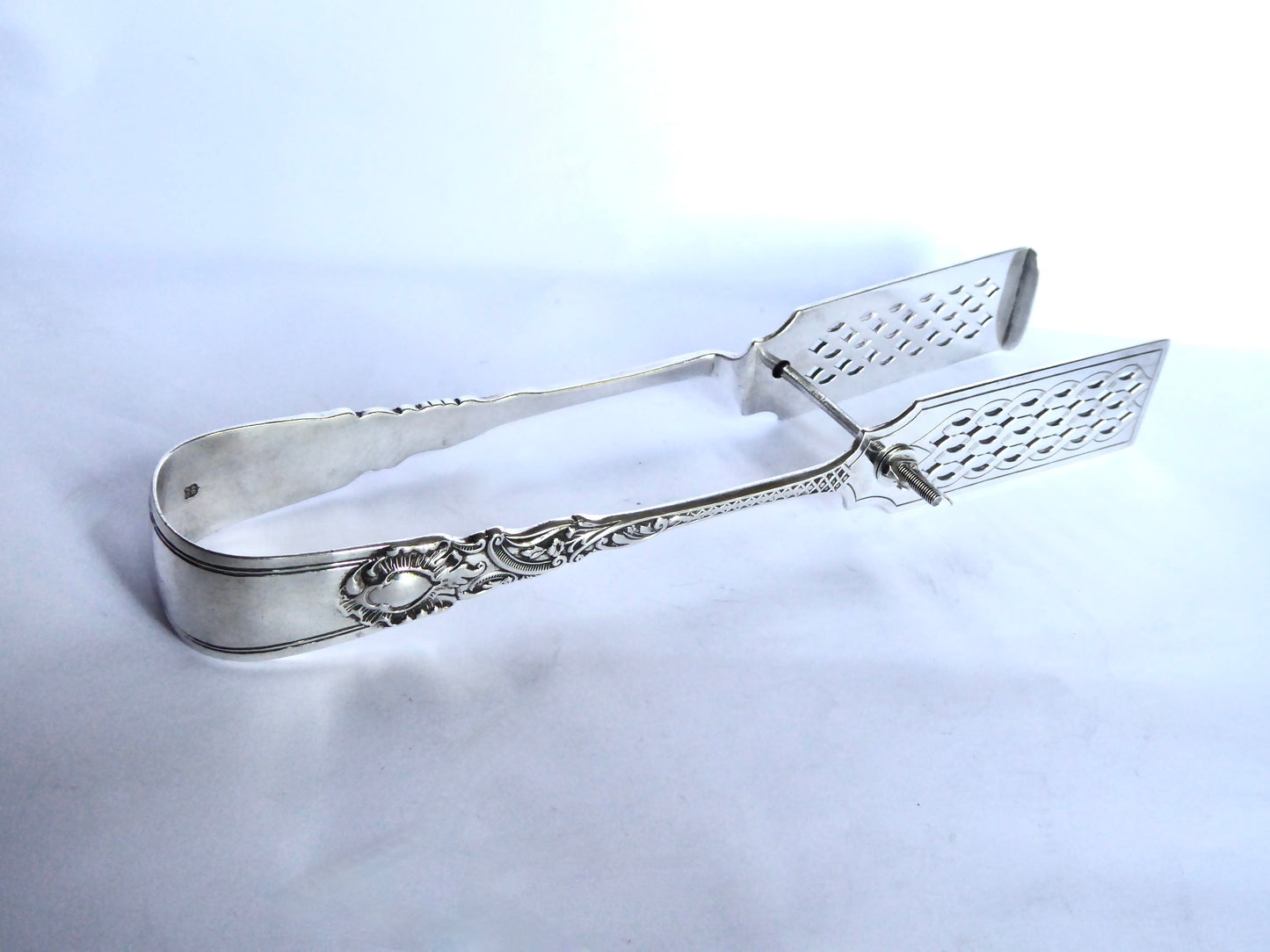 Victorian Silver Asparagus Tongs 1897