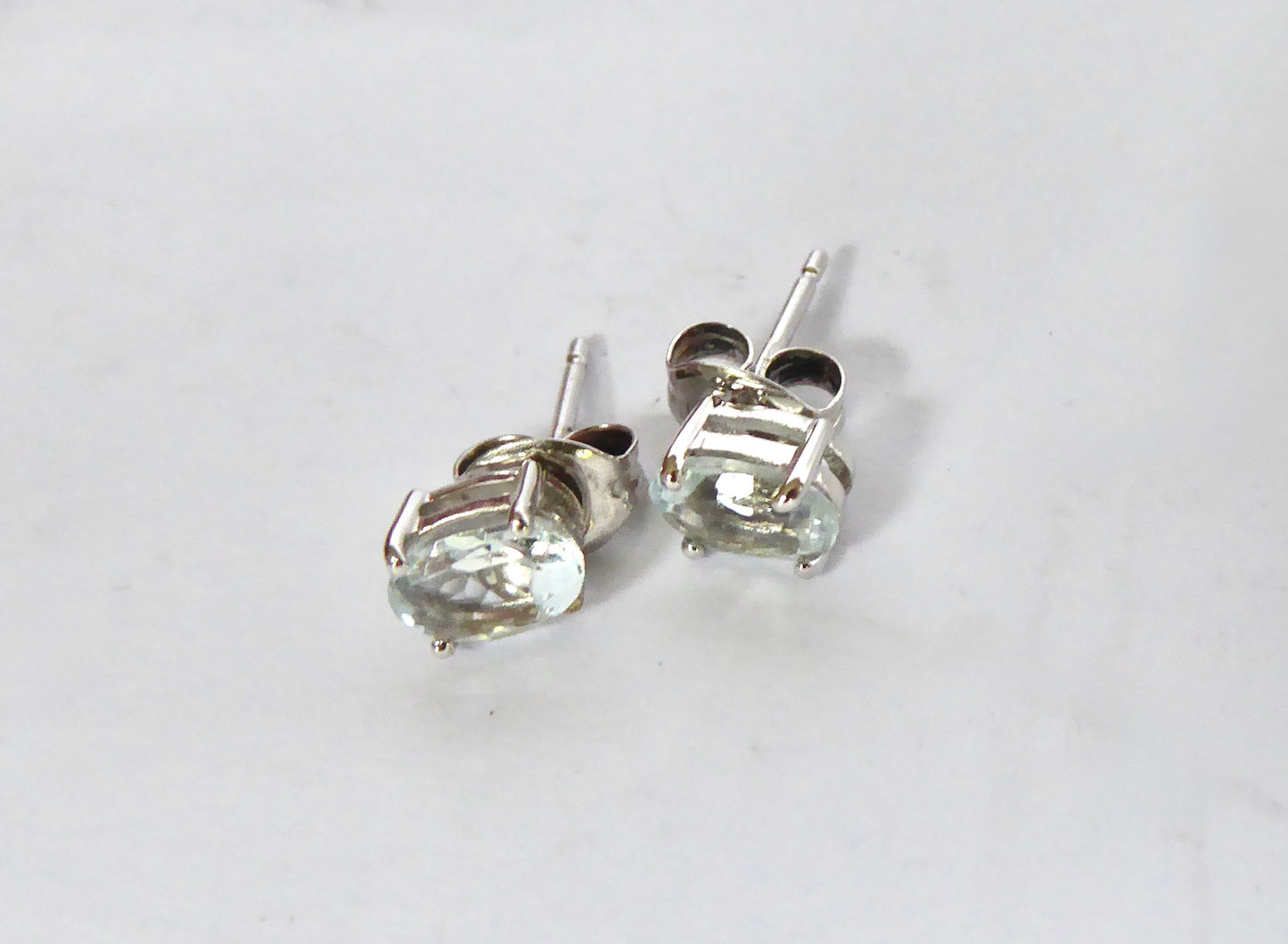 Aquamarine Earrings - White Gold
