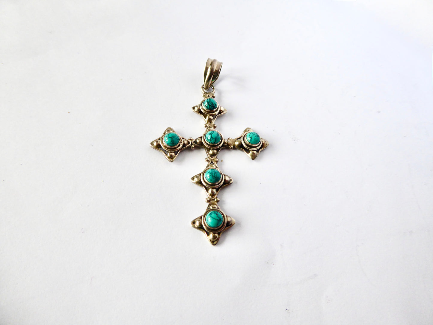 Silver & Turquoise Cross