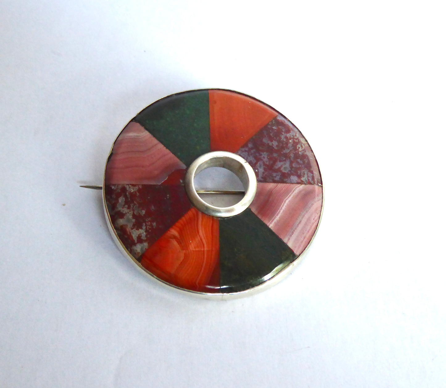 Victorian Circular Agate Brooch