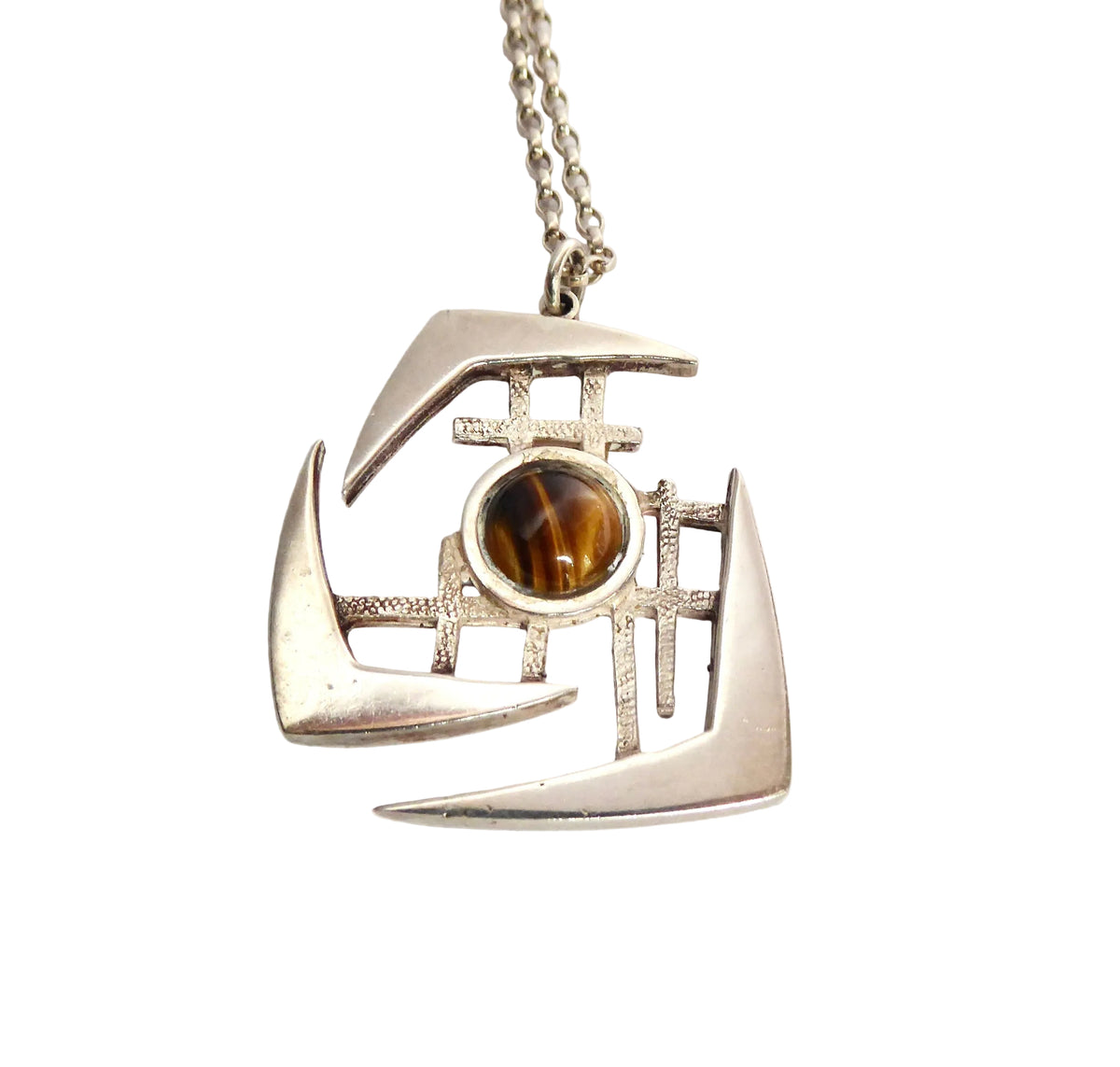 Silver Tiger's Eye Pendant 1974