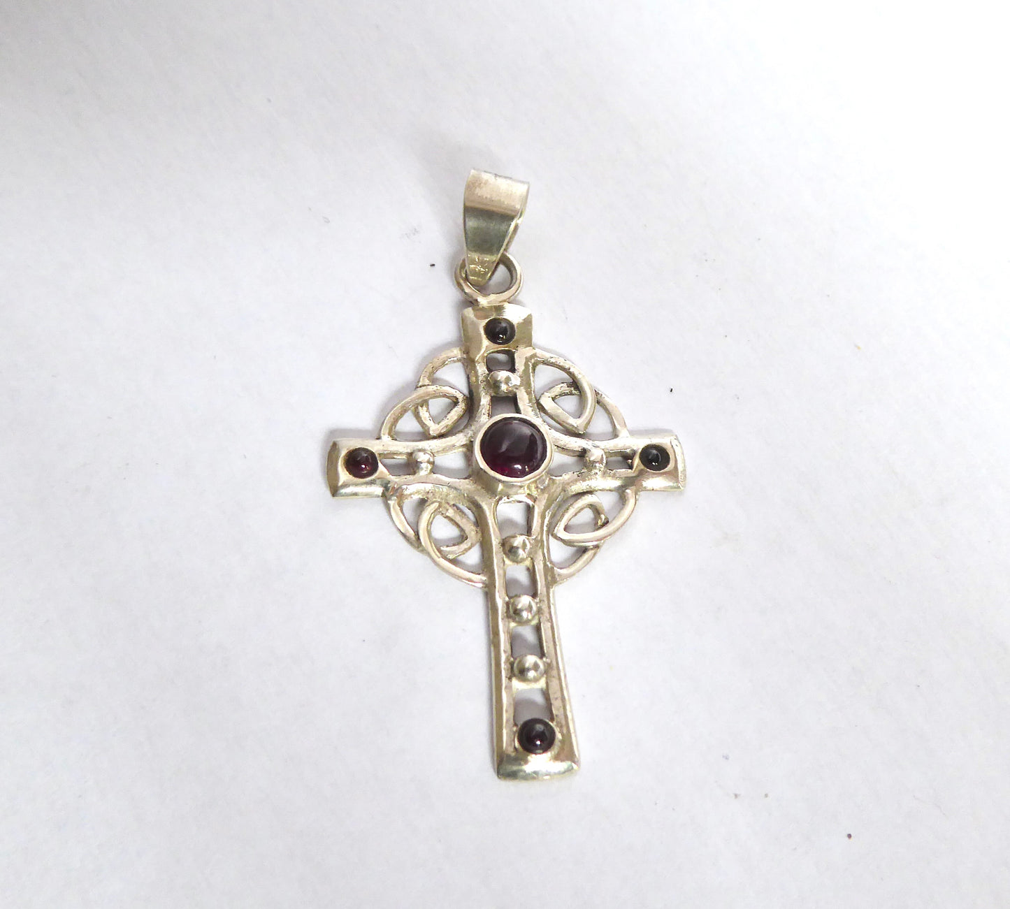 Celtic Cross with Garnets