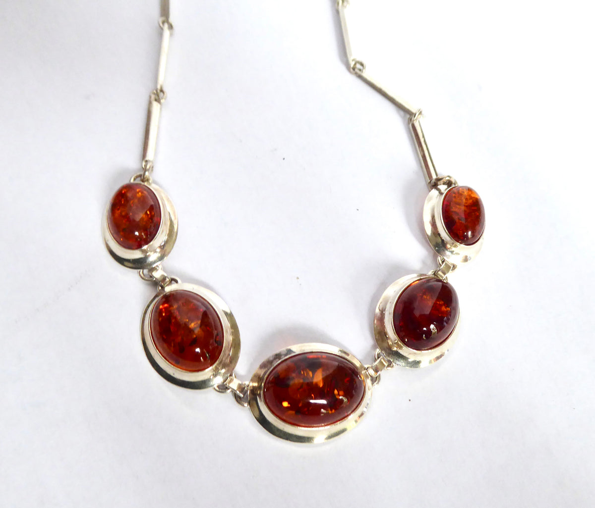 Silver & Amber Necklace