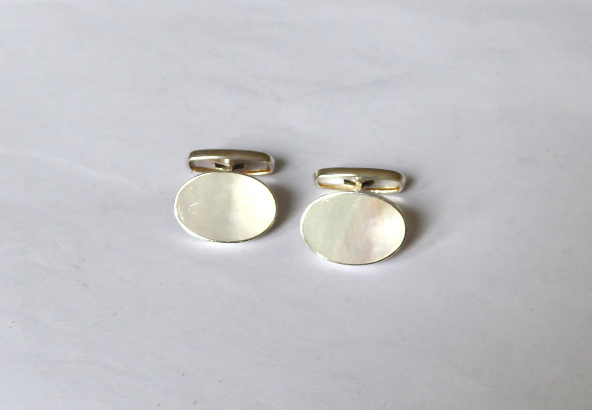 Oval Silver Cufflinks