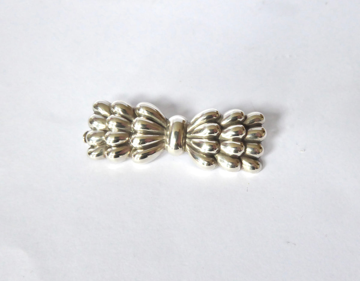 Silver Bow Brooch