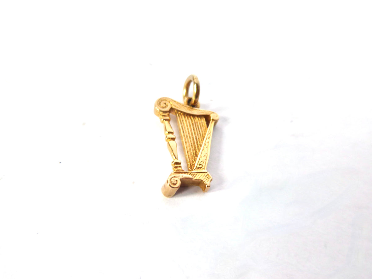 Gold Harp Pendant / Charm
