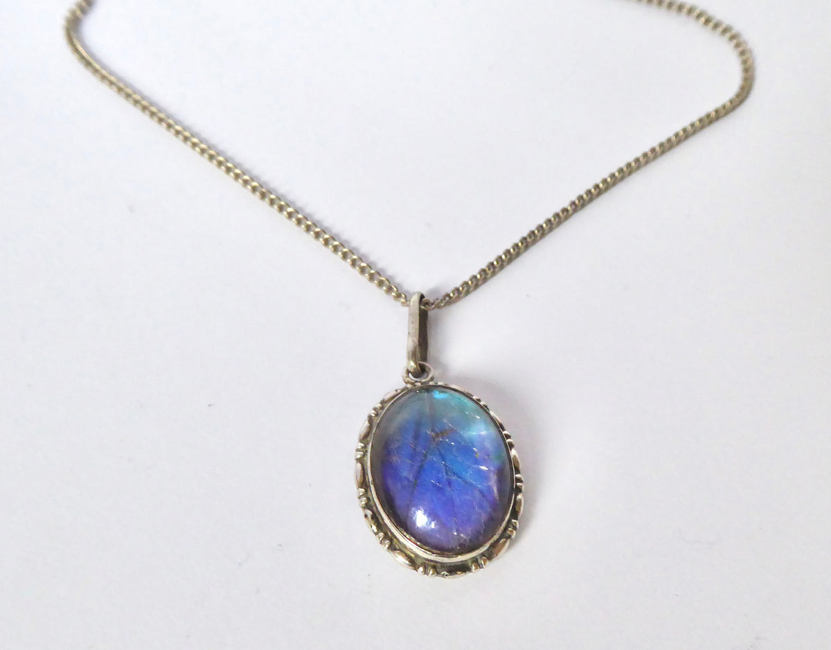 Oval Butterfly Wing Pendant