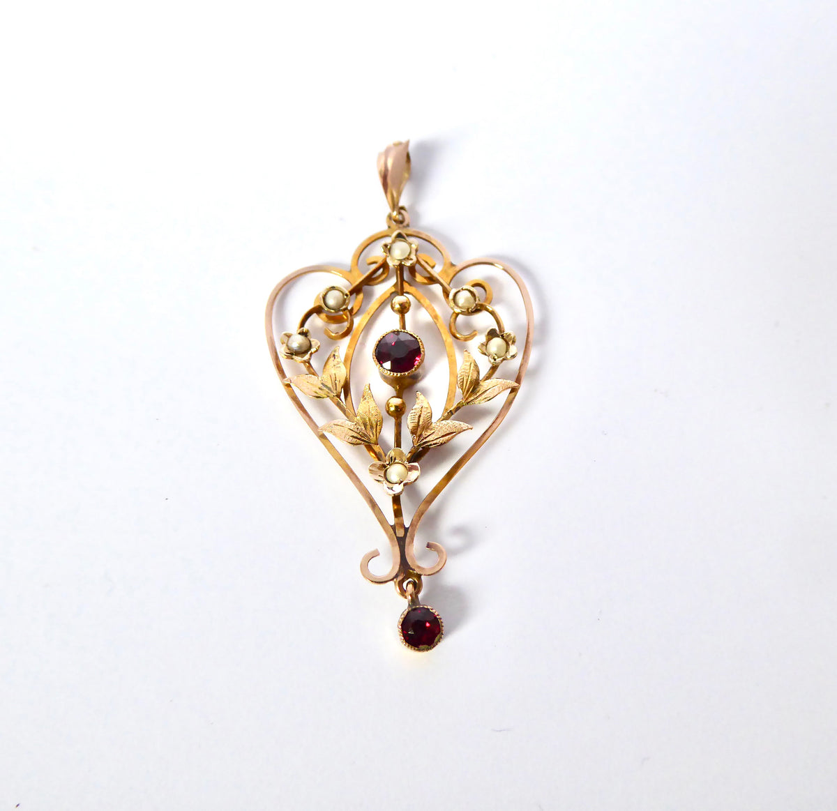 Garnet & Pearl Pendant