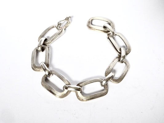 Rectangular Link Silver Bracelet