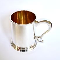 VINTAGE IRISH SILVER TANKARD 1967