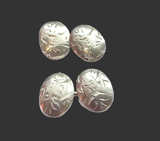 Victorian Silver Cufflinks 1883
