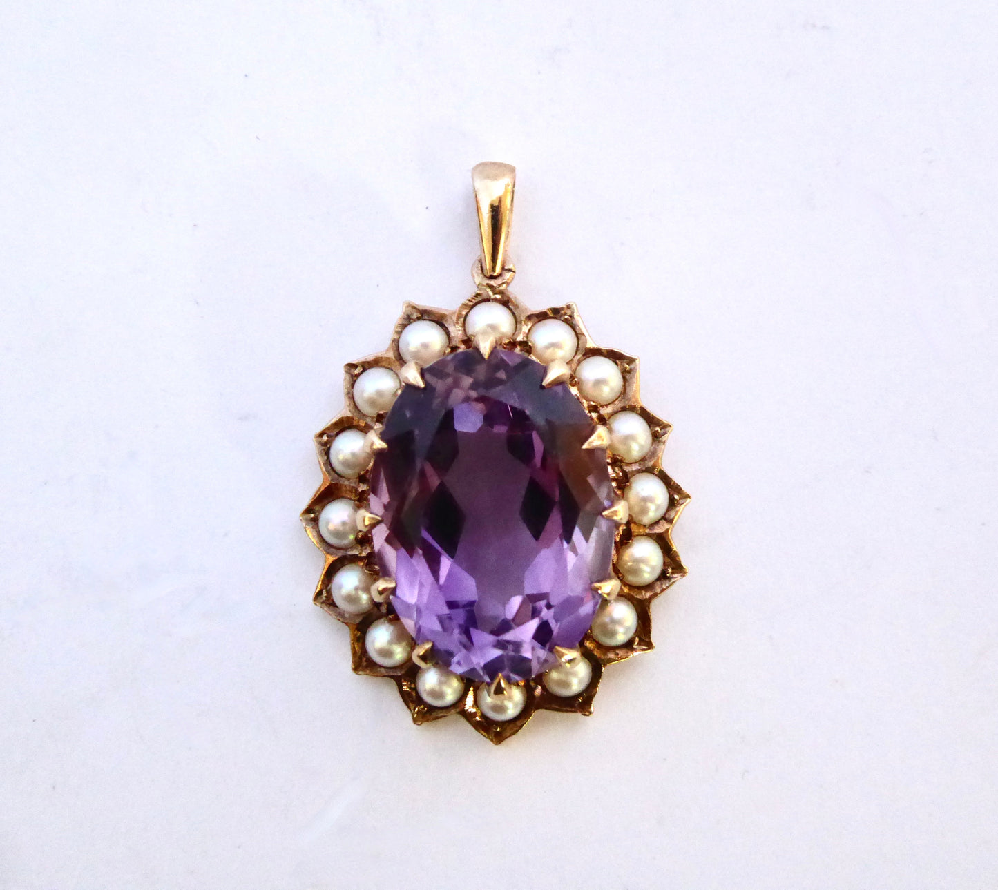 Amethyst & Pearl Pendant