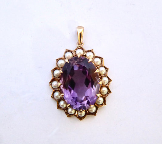 Amethyst & Pearl Pendant