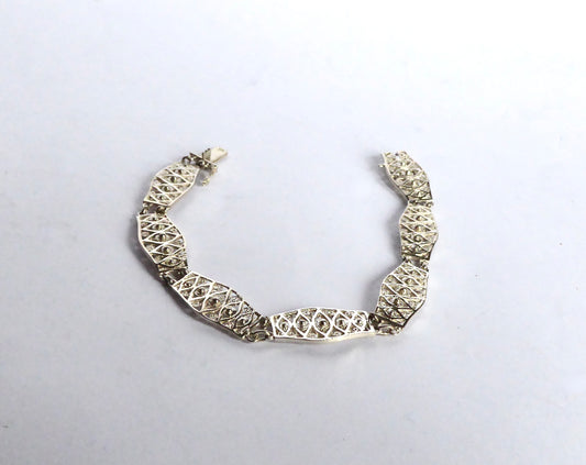 VINTAGE PIERCED SILVER BRACELET