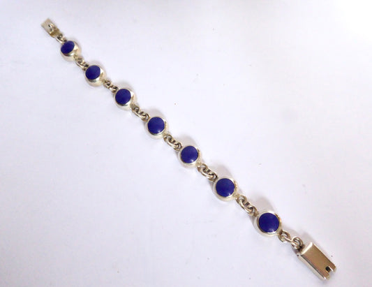 Silver Bracelet with Blue Stones