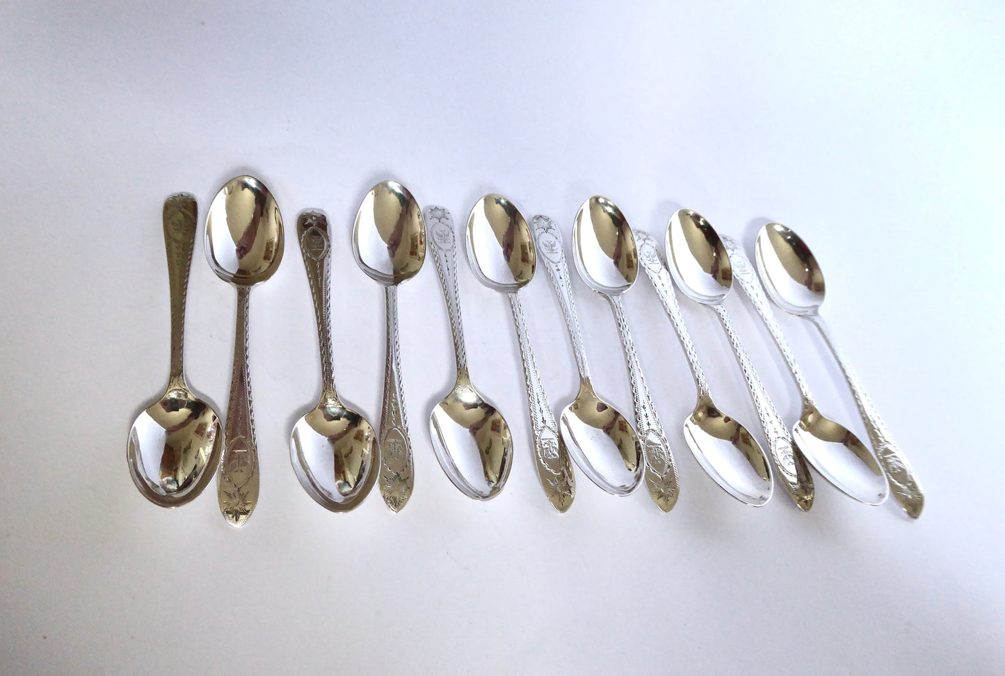 Twelve Irish Silver Coffee Spoons 1892