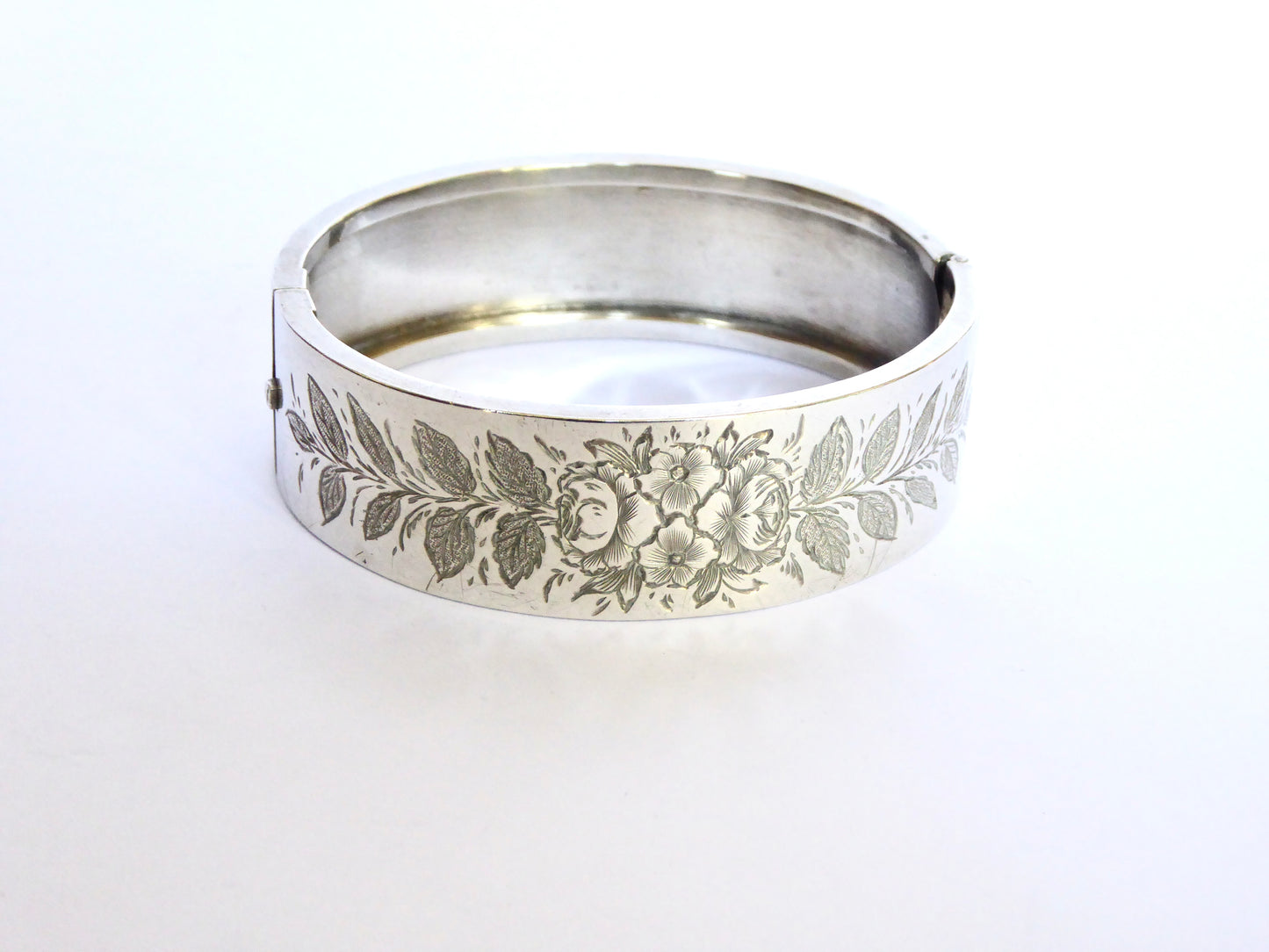 Silver Bangle - Initials EJW