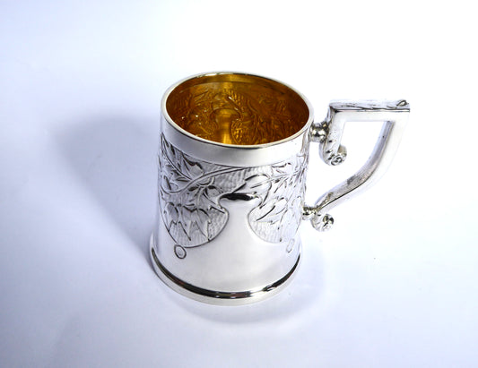 Embossed Silver Christening Mug 1914